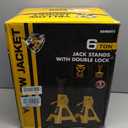 YELLOW JACKET Jack Stands 6 Ton with Double Locking and Large Foot Base for Lifting SUVS, Heavy Duty Steel, 13000 lb Capacity, 1 Pair, Yellow