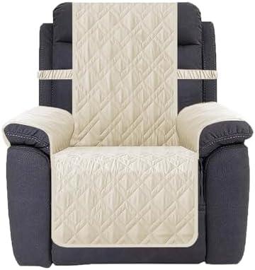 Ameritex Waterproof Nonslip Recliner Cover Stay in Place, Dog Chair Cover Furniture Protector, Ideal Recliner Slipcovers for Pets and Kids (Ivory, 30")