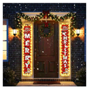 Yanleen Christmas Decorations Outdoor Merry Christmas Banner with String Lights Xmas Porch Door Welcome Sign Hanging Christmas Decor Indoor for Home Holiday Outdoor Wall Front Door Yard Garage