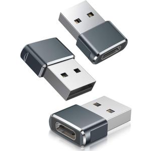 Basesailor USB to USB C Adapter,iPhone 16 16e 15 Pro Max Charger Adapter 3Pack,USBC Female to USB A Male,Type C OTG Converter for Apple Watch iWatch 10 9 SE,AirPod,iPad Mini Air,Samsung Galaxy S25 S24