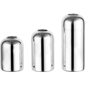 WGVI Silver 1 Set of Cylindrical Bud Vase Cylinders, 3 Different Heights, 3.5", 5.5", 8", Glass Floral Centerpiece Display for Wedding Party Table Spread Home Décor