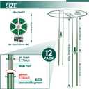 12 Pack 30 inch Plant Support Stakes, Heavy-Duty Half Round Peony Support, Garden Plant Stakes Cage for Outdoor Plants, Peony, Tomato, Hydrangea, (15ln Support +15ln Stainless Extension Tubes)