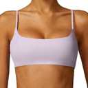 Comper Women's Sports Bra with Thin Straps Stretchy Wire free Workout Bras Lightweight Workouts Bralette with Removable Pads, Small