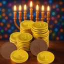2 x The Dreidel Company Hanukkah Chocolate Gelt Gold Coins 6-Mesh Bag, Chocolate Coins, Kosher Ou-D Certified Gelt (6 Mesh Bags) 4 Menorah and Dreidel Designed Coins Per Bag (BBD 01/01/27)
