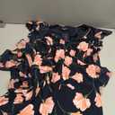 Tommy Hilfiger Women's Flutter Sleeve V-Neck Ruffle Trim Hi-Lo Midi Dress, Floral, Size 10