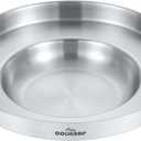 COOKAMP 23" Stainless Steel Comal Griddle, 5 Quarts Heavy-Duty Mexican Pan for Tacos, Carnitas | Deep Body Design, Outdoor Gas Stove Compatible, Low-Oil Cooking. SS800