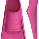 Gintenco Swim Fins, Kids Swim Training Fins for Lap Swimming, Travel Size Flippers with Mesh Bag, Silicone Swimming Fins for Kids Teens Adults Women Men (M(US Men 4-5.5/ US Women 5.5-7), PinkRose)