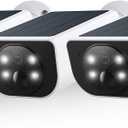 AOQEE 2K Solar Camera Outdoor Wireless-2.4Ghz WiFi Cameras for Home Security, Continuous Power, Color Night Vision, SD Card/Cloud Storage, Waterproof, Compatible with Alexa/Google Home S1 (3 Pack)