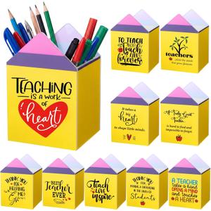Sherr 10 Pcs Back to School Teacher Gifts Inspirational Pencil Cups Bulk