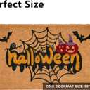 2 x Halloween Welcome Door Mat - 30"x17" Spider Web Coir Front Doormat with Anti-Slip PVC Backing, Indoor Outdoor Mats for Entryway, Porch, Durable Coconut Fiber Mat, Natural Home Decor