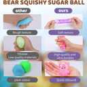 12Pack Fidget Toys Squishy Cute Bear Squeeze Ball , Stress Balls for Stress ReliefPull Stretch Classroom Prize Party Favors Toys for Kids