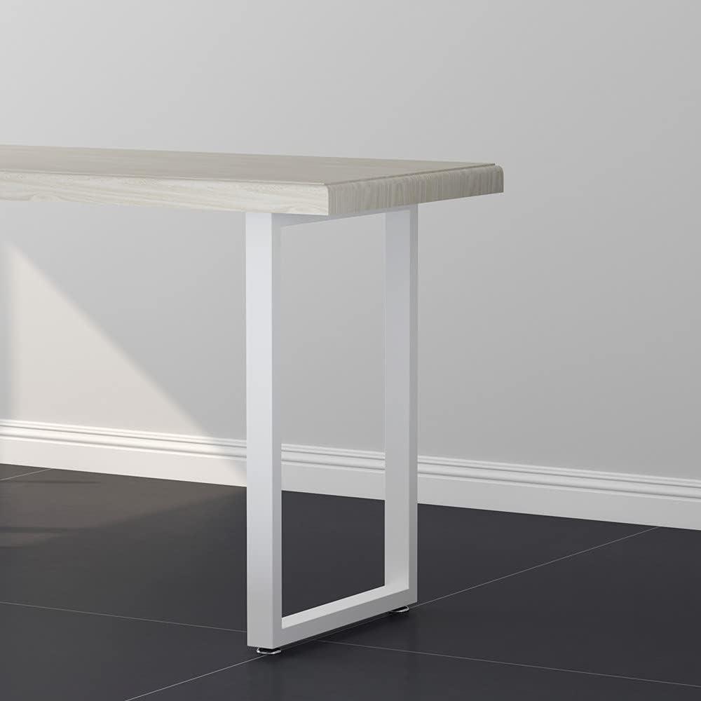 Heavy Duty White Metal Table Legs - 28 Inch Square Tube Dinning Table Legs (4 Only Legs), 18inch wide