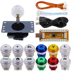 SJ@JX Arcade Game Controller USB Encoder Gamepad Cherry MX Microswitch Button 8way Joystick for Nintendo Switch PC PS3 Retropie Raspberry Pi MAME