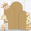 MODFUNS Brown Arch Cover 4&5&6ft Spandex Wedding Arch Covers Set of 3 Khaki Arch Backdrop Stand Covers Double Sided Arch Frame Cover for Wedding Baby Shower Banquet Reception Decoration