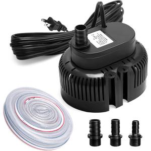 Sump Pump,Pool Cover Pump above Ground,submersible water pump Swimming Water Removal Pumps,for Swimming Pool Basement Garden Pond Tubs Draining,75W,Max Flow:850GPH,3 Adapters,25 Ft Power Cord (Black)