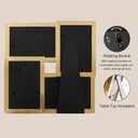4x6 Collage Picture Frame with Real Glass, 4 Opening Wooden Photo Collage Frame with Stand, Family Multi Picture Frame for Wall or Tabletop Display, 4 Photo Gallery Frame for Home Decor, Gold