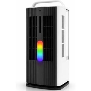 Portable Air Conditioner with Remote Control, 1700ml Evaporative Cooler with 7 Color LED Lights, 120 Oscillating Mini Air Conditioner with 3 Speeds & 7H Timer for Bedroom, Office Indoor Use (F05 Black & White)