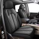 IKABEVEM Seat Covers Fit for Dodge RAM 1500 2002-2023 2024: Compatible with RAM 1500 2500 3500 Car Seat Cover Truck Pickup Crew Double Quad Cab (Curved Bench, Full Set, Black & Grey)