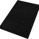 fani Heavy Duty Large Outdoor Indoor Entrance Black Doormat Waterproof Low Profile Entrance Rug Front Door Mat Patio Anti-Skid Rubber Back, 48x72 inch (Black)