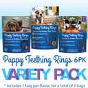 N-Bone Puppy Teething Rings 6 Count Bag Variety Pack, Chicken & Pumpkin & Blueberry BBQ Flavor, Total 3 Bags, 21.6-oz, 18 Rings (EXP 05/04/27)