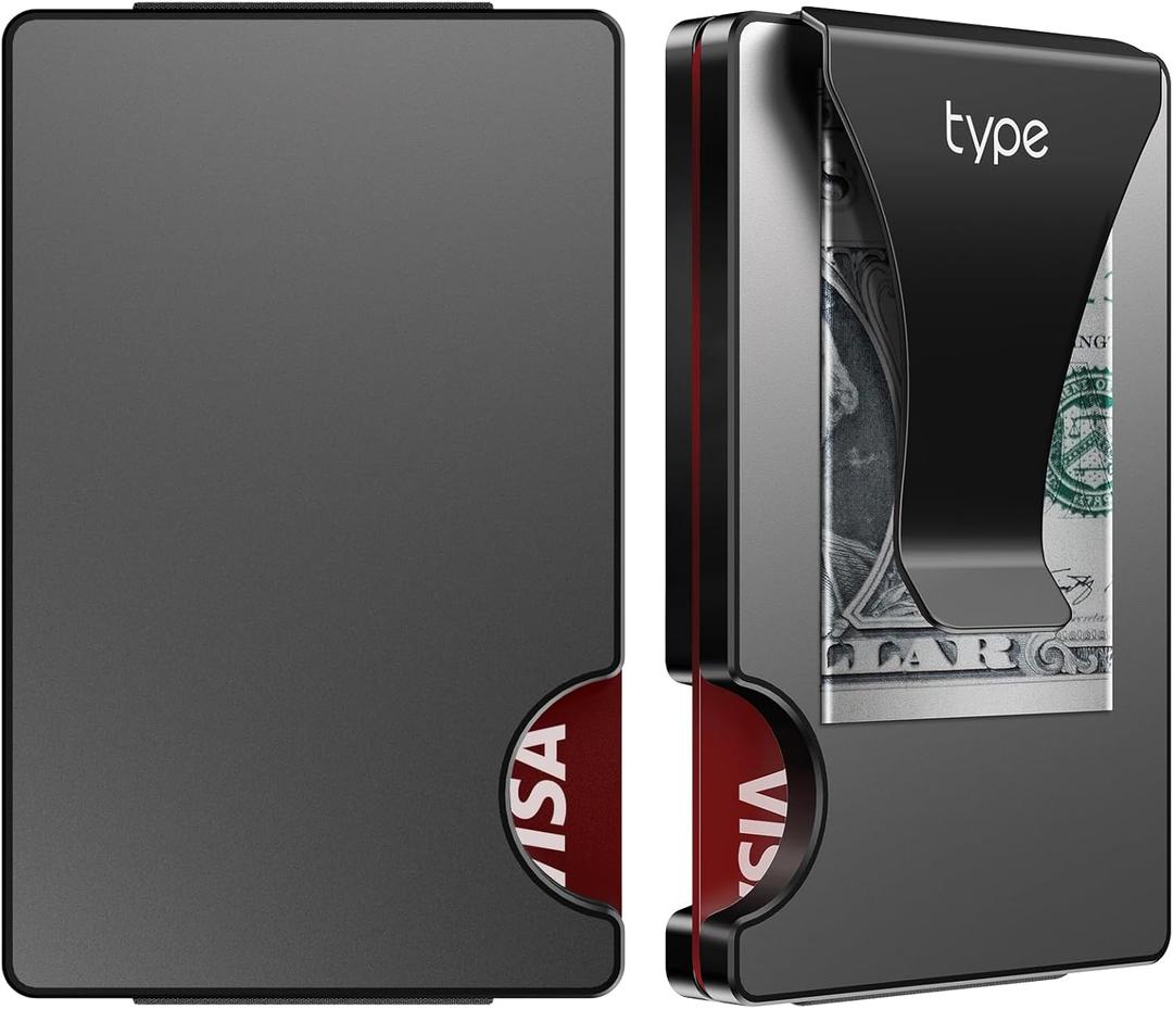 typecase Minimalist Wallet for Men: Metal Card Holder with Removable Money Clip, RFID Blocking, Slim, Utral Thin, Small, Front Pocket, Hold up to 15 Credit Cards (Metal Grey)