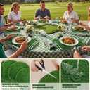 8 Pcs Golf Artificial Grass Mat Placemats Green Fake Grass Tiles Table Centerpieces Placemats Sport Theme Party Decorations for Wedding Baby Shower Golf Lovers