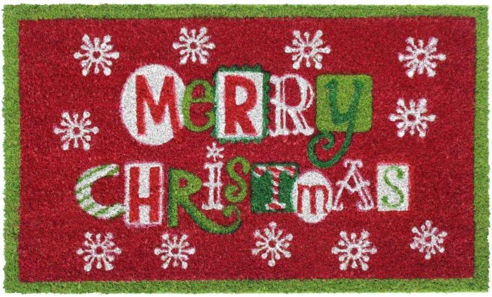 Rugsmith Multi Tufted Flakes Merry Christmas Doormat, 18" x 30" (1'6" x 2'6" (Rectangular))