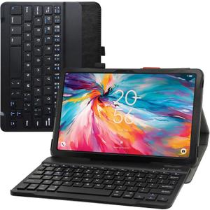 JRTAL for TCL TAB 10 NXTPAPER 5G Case 9199S, Premium Vegan PU Leather with Detachable Keyboard Stand Cover for TCL TAB 10 NXTPAPER 5G 10.4" Tablet Case 9199S,Red