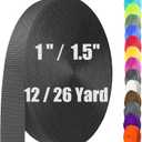 Nylon Webbing 1 Inch, Heavy Duty Nylon Webbing Strap 26 Yard, Durable Strapping for Indoor or Outdoor Gear, DIY Crafting, Repairing (Black, 1"-26 Yard)