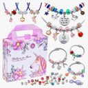 COO&KOO Girls Charm Bracelet Making Kit: Unicorn Jewelry Making Kit Gifts Crafts for Girl 8-12 A Perfect Girls Toy for Ages 6 7 8 9 10 Girl That Imagination Self-Expression and Inspires Creativity