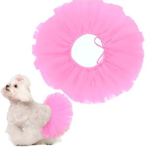 XLIUAX Tulle Tutu for Dogs, Dog Ballerina Costume Skirt Dresses Puppy Princess Clothes Outfits Apparel for Small Medium Large Dog Birthday Wedding Party Photo Prop Supplies(Pink)