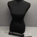 FDW Female Mannequin Body Dress Form Sewing Mannequin Torso Manikin with Tripod Base Stand Adjustable Mannequin for Sewing Clothes Display (Black, 59-67 Inches)