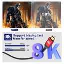 2 x 8K HDMI 2.1 Cable 12ft, Certified 48Gbps Ultra High Speed Braided Cord, Supports 4K@120Hz 8K@60Hz, eARC HDR10+ HDCP 2.3, Compatible with PS5, Xbox Series X, Gaming PC, Roku TV & Monitor (Red)