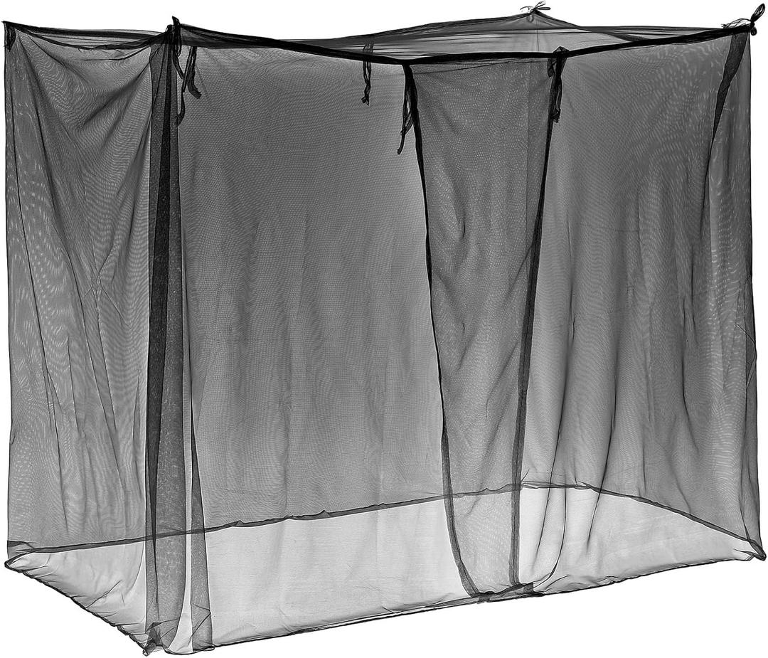 4 Corners Mosquito Net for Mosquiteros para Camas Bed Canopies Netting Bed Drapes Rectangular Mosquito Mesh for Camping Home Outdoor Travel Dormitory(L75 X W35.5 X H59 Inch) (Black)