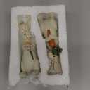 Newman House Studio Easter-Decorations Bunny-Decor Spring-Figurines Table-Centerpiece - 2PC Spring Decorations Resin Rabbits with Carrot and Flower Tabletop Ornaments for Home Farmhouse 4.5H inch