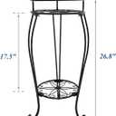 CASIMR 2-Pack Plant Stand, 2 Tier 26.8 inch Tall Metal Potted Holder Rack,Indoor Outdoor Multiple Flower Pot Shelf Rustproof Iron Garden Container for Garden Patio Living Room Corner Balcony, Black