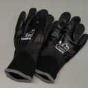 Waterproof Gloves for Men and Women, Freezer Gloves with Grip, Double Nitrile Dipped for Extreme Oil Repellent, for Construction, Mechanics, Mining, Plumbing, Black, Large (Large (Pack of 1))