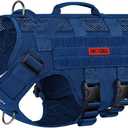 OneTigris Tactical Dog Harness for Dogs, Mesh Design Service Dog Vest Breathable Military Dogs Molle Vests with Handles, Harness for Walking Hiking Training (Blue, S)