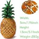 Pineapple Jewelry Trinket Boxes Hinged Hand-painted with Crystal Fruit Collectible Ornaments Gift Room Decor for Women Girls