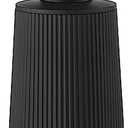 Small Soap Dispenser for Bathroom and Kitchen, Modern Farmhouse Striped Style Plastic Hand Soap Dish Soap Dispenser with Pump Matte Black