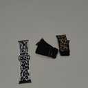 DaQin 3 Pack Stretchy Solo Loop Compatible with Apple Watch Bands for Women 42mm 41mm 40mm 38mm, Soft Nylon Braided Elastic Strap for iWatch Band Series 11 10 9 8 7 6 5 4 3 SE Ultra 3 Ultra 2 Ultra (Black/White Leopard/Leopard)