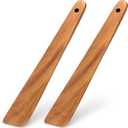2 Pcs Teak Wood Spatula Set Non Toxic Cooking Utensils Spurtle Kitchen Tools Turner Bamboo Wooden Spatulas for Cooking Spoon Flat Egg Flipper Spatula Kitchen Utensil Set Sourdough Scraper Stirrer