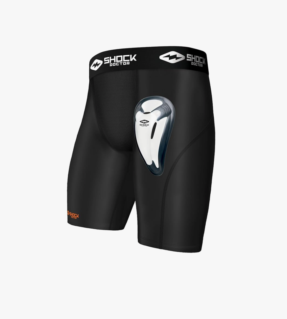 Shock Doctor Compression Shorts Men, Protective Bio-Flex Cup, Moisture-Wicking, Vented Protection. Adult Men Sizes, Size S