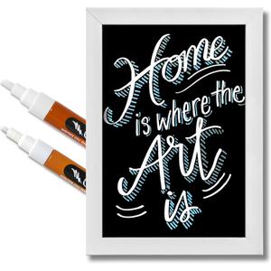 Chalk Ink White Chalkboard Markers - Professional Liquid Chalk Markers - Vibrant & Long Lasting Colors - Quick Dry & Easy to Clean (White, Mix Tip, 2 Pack)