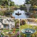 AMZtime Solar Fountain for Bird Bath, New Upgrade Mini Solar Fountain Pump, Free Standing Solar Powered Water Pump for Garden, Outdoor, Fish Tank, Pond and Pool