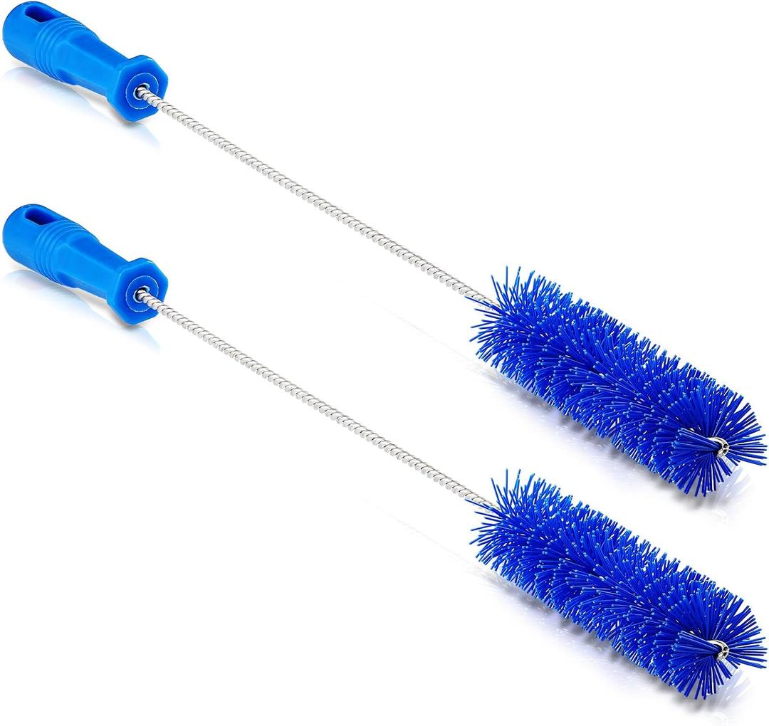 2 Pcs Drain Brush Pipe Cleaning Tube Brush, Blue, 19.7 x 1.5 Inch