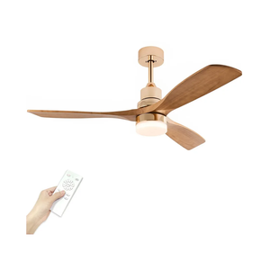 Modern Indoor Ceiling Fan with Light Remote Control,3 Solid Wood Blades,6 Speed DC Motor,22W Dual Color LED, Outdoor Ceiling Fan Chandelier for Living Room,Bedroom,Patio,Dining Room (Rose Gold 48inch)