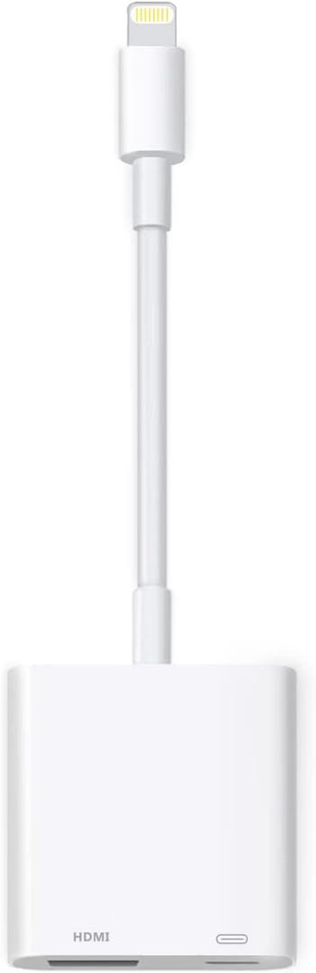 [Apple MFi Certified] Lightning to HDMI Adapter for iPhone, Digital AV Audio Dongle,1080P Sync Screen Cable with Lightning Charging Port for iPhone, iPad to TV/Projector/Monitor Need Power Supply (White)