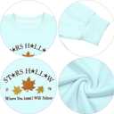 MYHALF Crewneck Sweatshirt for Women Fall Leaf Graphic Sweatshirts Vacation Long Sleeve Drop Shoulder Pullover (Blue, L)