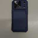 for iPhone 17 Pro Case Wallet with Screen Protector (Tempered Glass), Slide Camera Cover, Military Grade Drop, Card Holder (4-5 Cards), Heavy Duty Men Women Case for iPhone 17 Pro, Blue